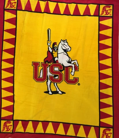 NCAA COLLEGE USC TROJANS FLEECE PANEL FOR BLANKET, CRAFTS, OR WALL HANGING PEN Cover