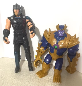 Avengers Marvel Action Figures Talking Thor Ragnarok & Mech Strike Punch Thanos - Picture 1 of 6
