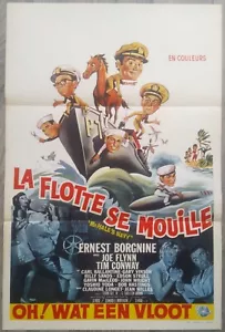 McHALE'S NAVY/1962/ERNEST BORGNINE/JOE FLYNN/POSTER BELGA ORIGINALE 14X22"/1964 - Foto 1 di 1