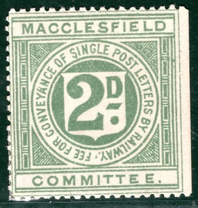 GB Lancs Cheshire MACCLESFIELD COMMITTEE Railway Letter Stamp 2d Mint GR2WHITE88 - Picture 1 of 6