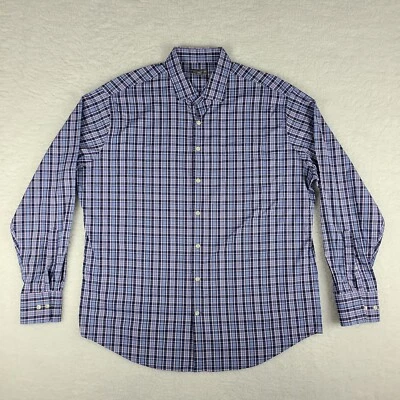 Peter Millar Summer Comfort Shirt Mens XL Blue Purple Yellow Dress Button Up - Image 1 of 4