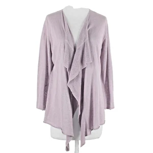 ISDA & CO NEU 109 $ Gr. L Lavendel vorne offen Herbst Leinen Baumwolle Wickel Cardigan - Bild 1 von 6