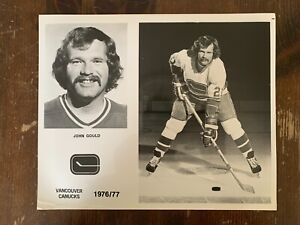 1976-77 Vancouver Canucks Team Issued Media Official 10x8 Photo JOHN GOULD