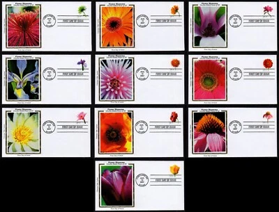 USA, SCOTT # 4176-4185, COLORANO SILK SET OF 10 FDC COVERS 2007 FLOWER BLOSSOMS - Image 1 of 4
