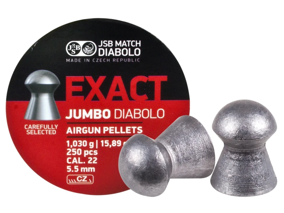 JSB Diabolo Exact Jumbo 22 Cal 15.89 Grains Domed 250 Count