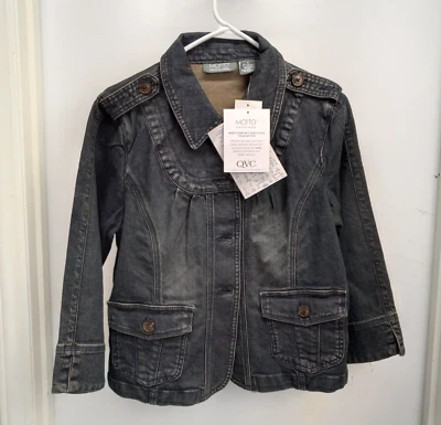 Motto QVC Women's Jean Jacket Size Small Blue Denim Cotton Spandex 2 Pockets NWT - Image 1 of 4