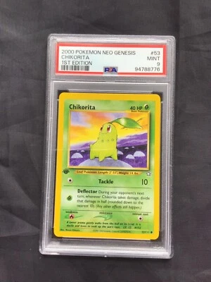 Pokemon Cards: 1st Edition Neo Genesis Common: Chikorita 53/111: PSA 9 - Image 1 of 4