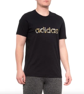 adidas kurzärmliges Herren-T-Shirt linear tarnfarben Größen: S, M, L, XL schwarz FM6644 - Bild 1 von 3
