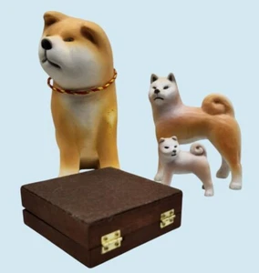Shiba Inu Holz Schmuckschatulle Kunstwerk & Keramik Hund Figuren Lot Akita Inu Welpe - Bild 1 von 24