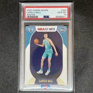 2020 Panini NBA Hoops LAMELO BALL RC #223 WINTER PARALLEL PSA 10 GEM MT ROOKIE - Picture 1 of 2