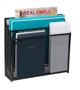 Vertical File Storage Desktop Organizer Workspace Office Metal Mesh - Picture 1 of 4