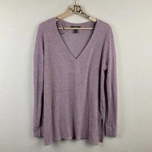 Suéter Pullover Forever 21 Púrpura Jaspeado PEQUEÑO Gran Tamaño Cuello en V F76 - Imagen 1 de 7
