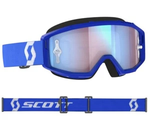 MASCHERA MASCHERINA MX CROSS SCOTT MX GOGGLE PRIMAL BLU WHITE SPECCHIO BLU - Picture 1 of 1