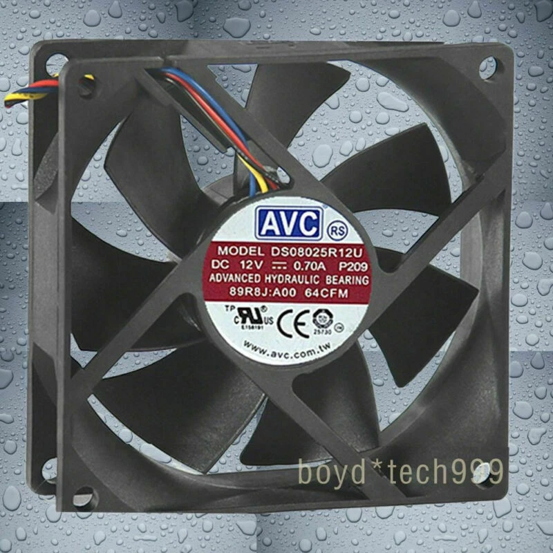 Cooling Fan AVC DS08025R12U DC12V 0.7A P016 8025 8CM 80MM 80X80X25MM 4pin - Image 1 of 1