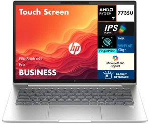 HP EliteBook 645 14" IPS WUXGA Touch AMD Ryzen 7 7735U 64GB 1TB SSD W11P Laptop - Bild 1 von 5
