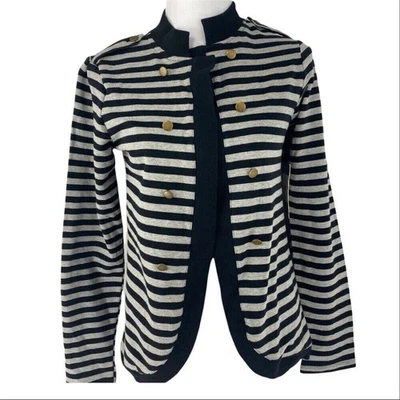 Central Park Active Women's NWT Black Striped Cotton Open Front Jacket Med/C36 - Image 1 of 4