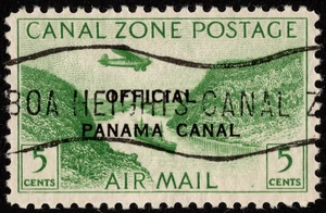 Canal Zone Airmail Official Stamp Scott #CO1 5 Cent w O Over N Overprint Variety - Picture 1 of 1