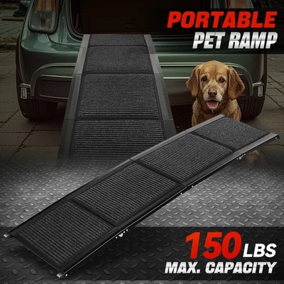 Foldable Pet Dog Ramp for SUV Truck Car 67" x 17" Large Dogs Up to 150 lb Black - Image 1 of 4