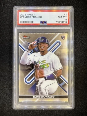 PSA 8 NM-MT- 2022 TOPPS FINEST- WANDER FRANCO #2 RAYS RC ROOKIE - Image 1 of 2
