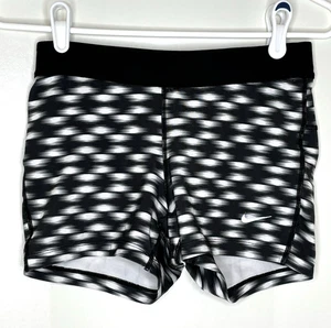 Nike Dri-Fit Damen Small S Laufshorts tailliert elastisch 26" Taille schwarz weiß - Bild 1 von 7