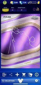 Topps Disney Collect! 2025 Chrome TERRY (Soul) LE Purple Base LEGENDARY 75cc - Picture 1 of 3