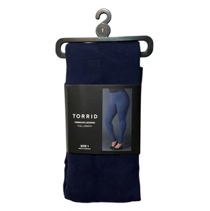 Neu mit Etikett Torrid Premium blaue Leggings Damengröße 1 (14-16) hoher Bund Baumwollmischung " - Bild 1 von 8