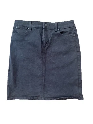 Talbots Black Denim Jean Skirt A Line Pencil Stretch 4 Academia Office Core - Image 1 of 4