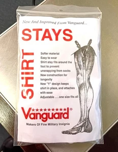 Vanguard SHIRT STAYS - WHITE WITH STIRRUP - New Old Stock - Picture 1 of 2