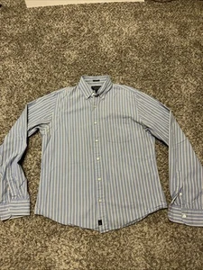 Abercrombie & Fitch Muscle Men’s Large Striped Oxford Button Down Shirt - Picture 1 of 11