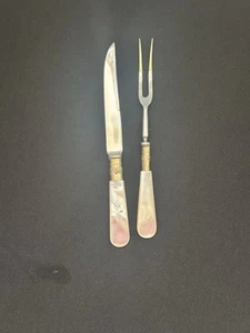Kirks & Marx Forged Stainless Knife & Fork Set Pearl Handle Sheffield England - Picture 1 of 7