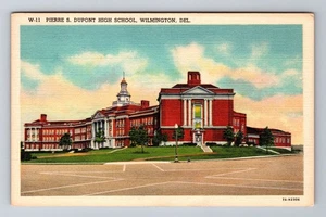 Postal antigua, vintage de Wilmington DE-Delaware, Pierre S Dupont High School - Imagen 1 de 2