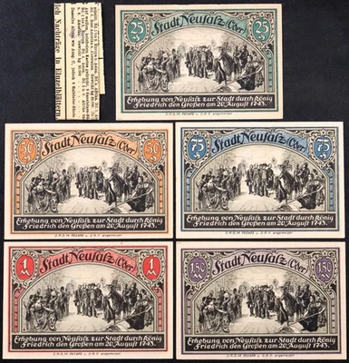 NEUSALZ / NOWA SÓL 1922 "Frederick el Grande" Serie Completa Notgeld Polonia Foto 1 de 2