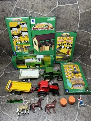 Lot Of 5 New NewRay-Yudo Country Life Country Farm  Tractor And Animals + More - Image 1 of 4