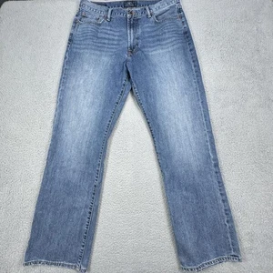 Lucky Brand Jeans Mens 36x34 181 Relaxed Straight Denim Stone Wash Distressed - Picture 1 of 17