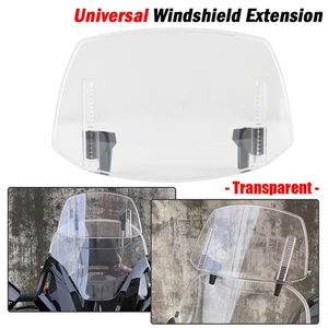 Clear Motorcycle Adjustable Clip On Windshield Extension Spoiler Wind Deflector - Picture 1 of 10