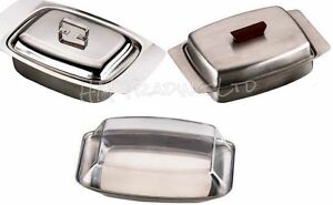 Butter Dish Stainless Steel with Lid Container Kitchen Storage Holder Serve Tray