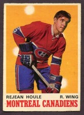1970-71 O Pee Chee # 174 Rejean Houle RC ROOKIE MONTREAL CANADIENS CREASE FREE !