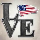 American Flag USA Love Decal Patriotic Pride Camping Camper Gun Safe Sticker
