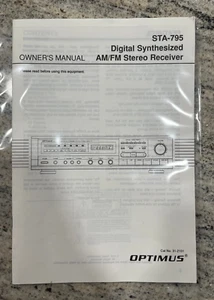 OPTIMUS STA-795 Digital Synthesized Stereo Receiver Owners Manual User Guide - Picture 1 of 1