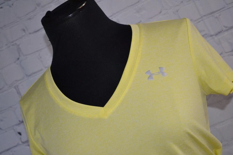 43719-a Camisa de Gimnasio Under Armour Atlética Suelta Amarilla Talla Pequeña Adulta Mujer Foto 1 de 4