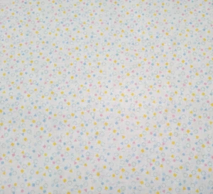 27" Small Print Concord Millworth Feedsack Reproduction Blue Yellow Pink White - Picture 1 of 3