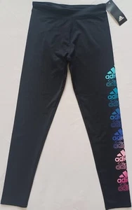 Adidas Girl's Activewear Pants w/Adidas Name and Logos on Left Leg Size M 10/12 - Picture 1 of 8