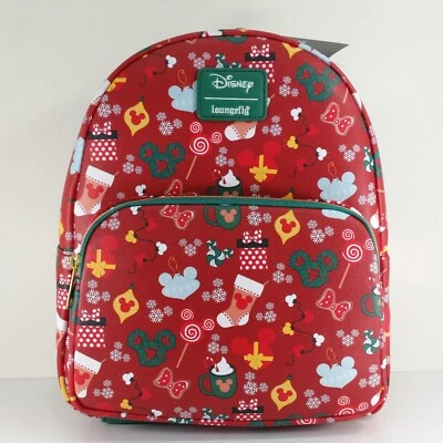 Loungefly Disney Mickey Mouse Holiday Sweets & Treats Mini Backpack Bag New - Image 1 of 4