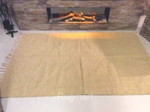 Eco Friendly - Alfombras ricas en algodón natural reciclado beige liso sostenible - 40% de descuento - Imagen 1 de 5