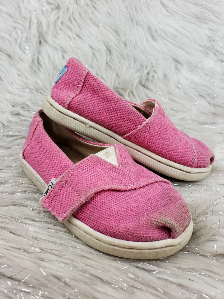 Zapatos cómodos informales sin cordones TOMS para niñas pequeñas talla 7 rosa Foto 1 de 4