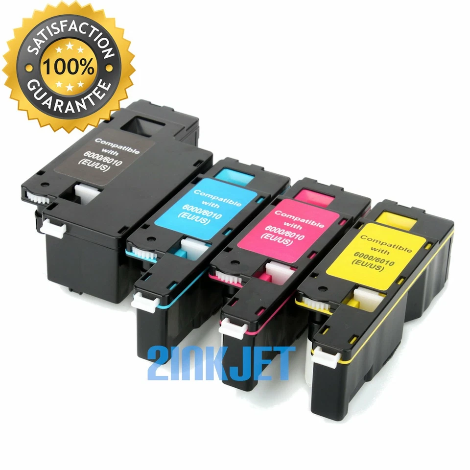 Paquete de 4 cartuchos de tóner para Xerox Phaser 6000 6010 6010N Workcentre 6015 6015VNI Foto 1 de 1