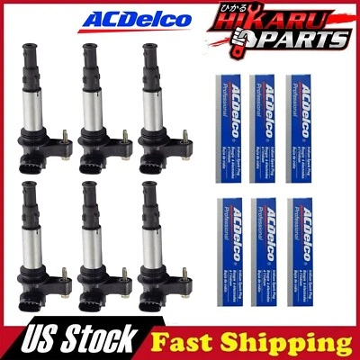 6x Spark Plug & 6x Ignition Coil for Cadillac CTS Buick GMC 3.6L - Image 1 of 4