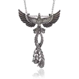 Halskette Phoenix Feder Vogel silber Herrenkette Damenkette Modeschmuck Geschenk - Bild 1 von 14
