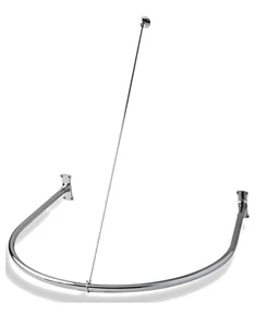 SIGNATURE HARDWARE halboval/U-förmiger Duschring poliertes Chrom 30" x 30" - Bild 1 von 1