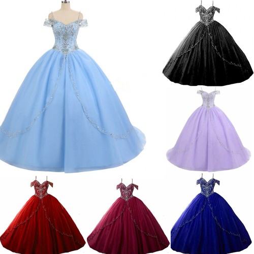 VALENTINO Abiti Cenerentola Quinceanera con perline spalle scoperte principessa ballo festa abito da ballo